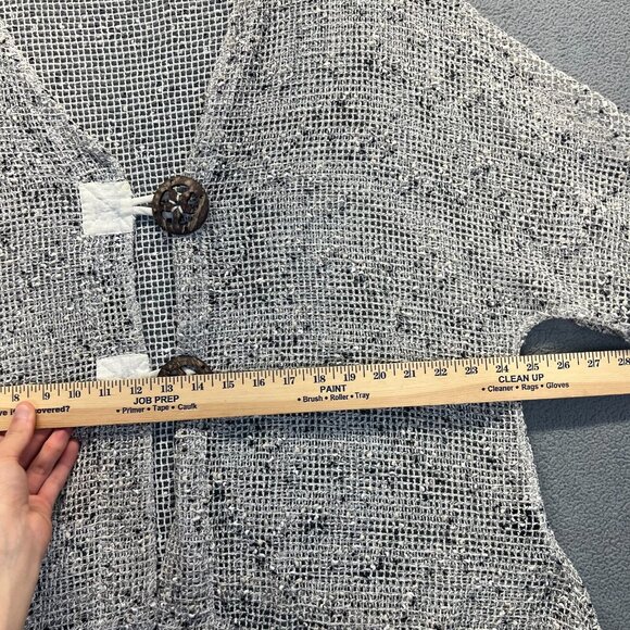 1X Gypsy Boho Hippie Open Front Open Weave Jacket from Mirror Image Women's - Picture 4 of 11